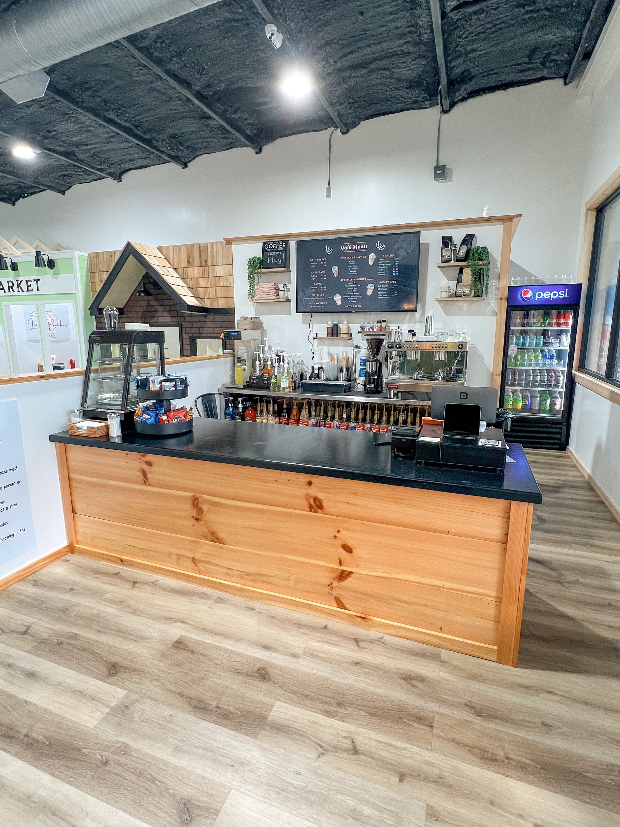 Front entrance counter at Little Peaches.